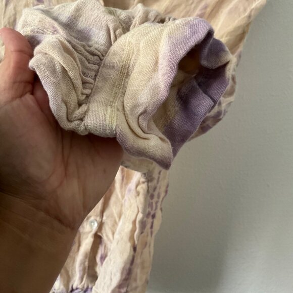 Zara Tie -Dye Blouse with Pockets Button down size M Boho Prairie Vintage Grunge - Picture 4 of 4